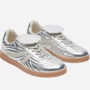 Madden Girl Silver Metallic Sneakers with Tan Gum Sole
